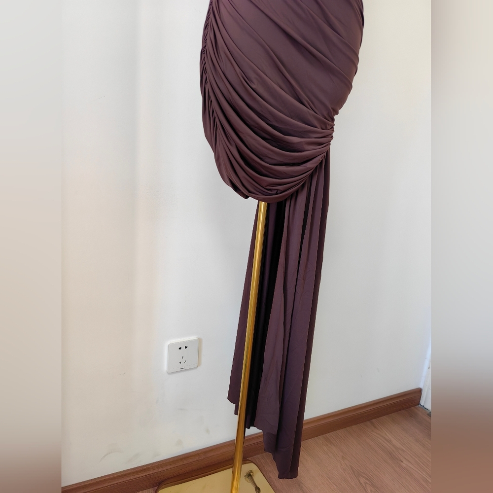 DE LA VALI ravenna mini dress In Brown Jersey - Picture 14 of 15